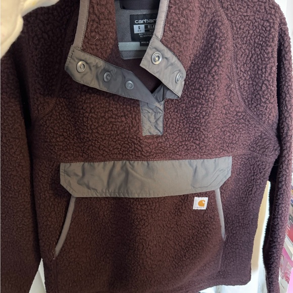 Carhartt Dark Brown Sherpa Jacket with Gray Trim - Picture 5 of 7